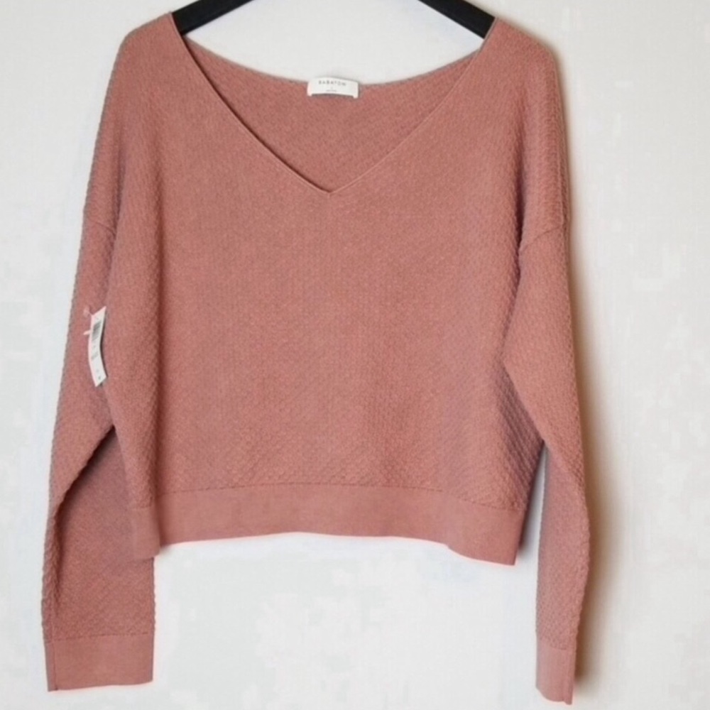 Aritzia Babaton Lita Long Sleeve Sweater Top Mauve - Picture 3 of 8